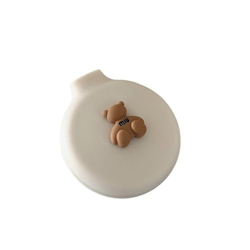 WQZOSTC Mini Travel Hair Brush for Girls Women Boys Men Kids Small Orbicular Folding Massage Comb Wet Dry All Hair Types Cute Little Airbag Massage Mirror Brown