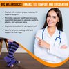 Doc Miller Open Toe Compression Socks for Women and Men 15-20mmHg, Shin Splints, Varicose Veins, Calf Injury Recovery, 1 Pair Purple & Black Small Toeless Compression Socks Women