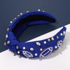 mokkia Football Headbands for Women Game Day Headband Accessories Outfits Blue Spirit Day Accessories Sport Team Spirit Football Mom Hair Accessories Party Favors Gifts (Pattern B)