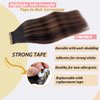 Yaki Straight Tape in Extensions 24Inch Highlight Yaki Tape in Hair Extensions Human Hair Color 1B/4/1B Off Black Fading to Medium Brown Glue in Human Hair Extension Invisible Hair Extensions Tape in