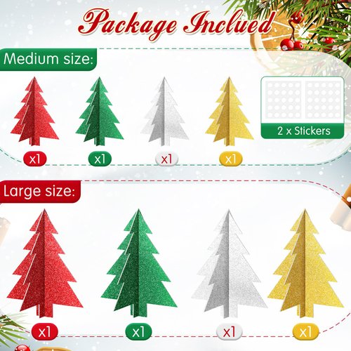 Weekgrat 8 Pcs Christmas Trees Table Decoration 3D Glitter Cardboard Christmas Tree Table Centerpieces for Home Indoor Xmas Winter Holiday Party Supplies Tiered Tray Decor