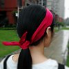 HYFEEL Wire Headbands for Women Knotted Bows Cute Fashion Plain Twisted Satin Ribbon Girls Hair Scarf Accessories Solid Colors - Red