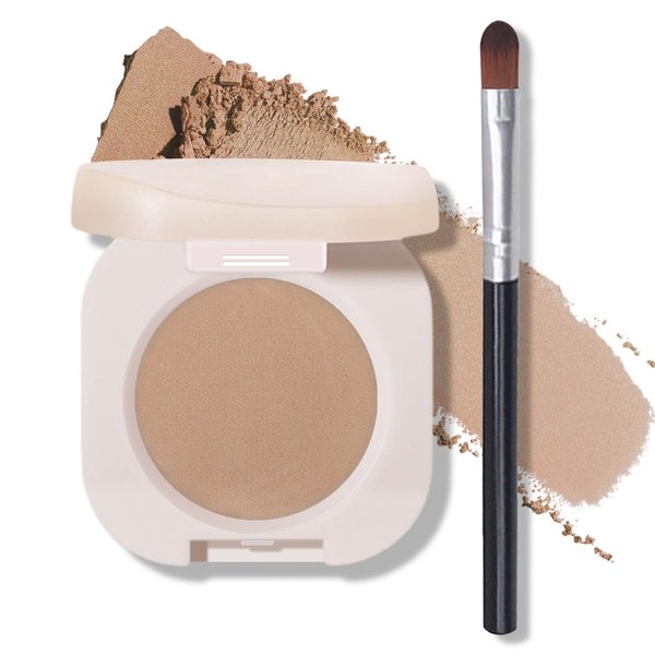 QIUFSSE Single Eyeshadow Nude Eyeshadow Primers,Matte Brown Eyeshadow,Ultra Fine Smooth Powder Long Lasting High Pigment Eyeshadow,Daily Korean Eyes Makeup (Milk Tea)