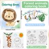 Jutom 24 Pcs Safari Jungle Animals Party Favors Coloring Books Bulk for Kids Adults Gifts Mini DIY Art Drawing Book for Home School Classroom Activity Jungle Party Supplies