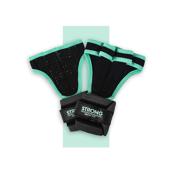 OHMY FIT Strong Women's Wrist Wrap Gloves - Wrist Support and Palm Protection Glove - Crossfit Grips - Training Accessories Great for Workout, Weight Lifting, Pilates, Yoga & More (Small/Medium,Green)