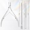 Aokitec Cuticle Trimmer with Cuticle Pusher, 5PCS Professional Stainless Steel Pedicure Manicure Tools Kit with Triangle Nail Polish Scrapper Cuticle Nipper Nail Dust Brush for Fingernails & Toenails