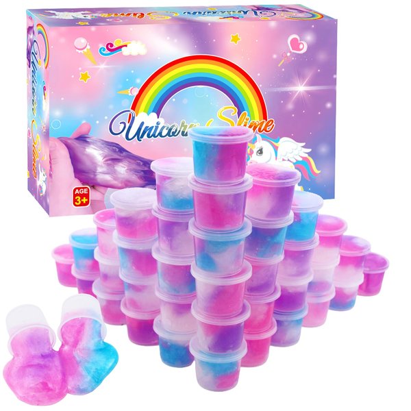 Elover Party Favors for Kids Galaxy Putty Slime Kit Tactile and Visual Experience, Stress Relief Toy,Goody Bag Toys, Christmas Stocking Stuffers for Girls Boys (Unicorn Style)