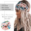 Olbye Nurse Headbands with Buttons for Mask Wide Boho Head Bands Knotted Turban Headband Non Slip Elastic Hairbands Workout Head Wraps Yoga Hair Scarfs Bohemian Hair Accessories for Women Girls 4Pcs