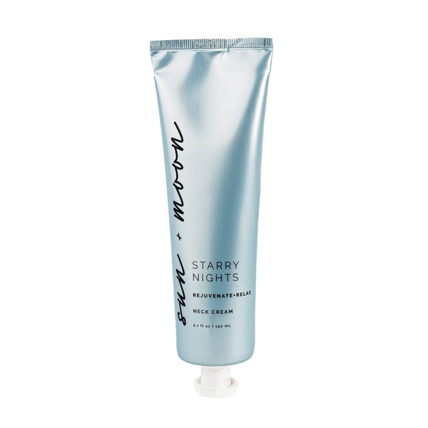 Sun + Moon Collagen Neck Firming Cream, Night Wrinkle Tightening Moisturizer, Renewing Rejuvenating Skincare with Chamomile - 5.1 oz