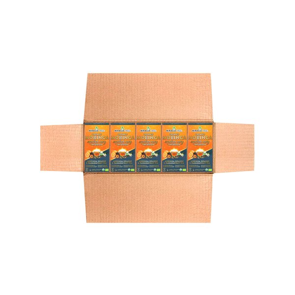 Miracle Tree's Moringa Energy Tea - Orange & Passionfruit | Super Caffeinated Blend | Healthy Coffee Alternative, Perfect for Focus | Organic Certified & Non-GMO | 5 X 16 Pyramid Sachets
