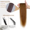 Yekartary Clip in Hair Extensions Real Human Hair 100% Remy Hair 18inch 7PCS Straight Hairpieces Clip-ins for Women Light Brown