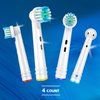 Replacement Brush Heads Compatible with Oral B Braun Electric Toothbrushes, 4PCS, Small Round Head Fit for Daily Clean, Refiils for Oral-B Handles 3756 3757 3744 3765 3738 4729