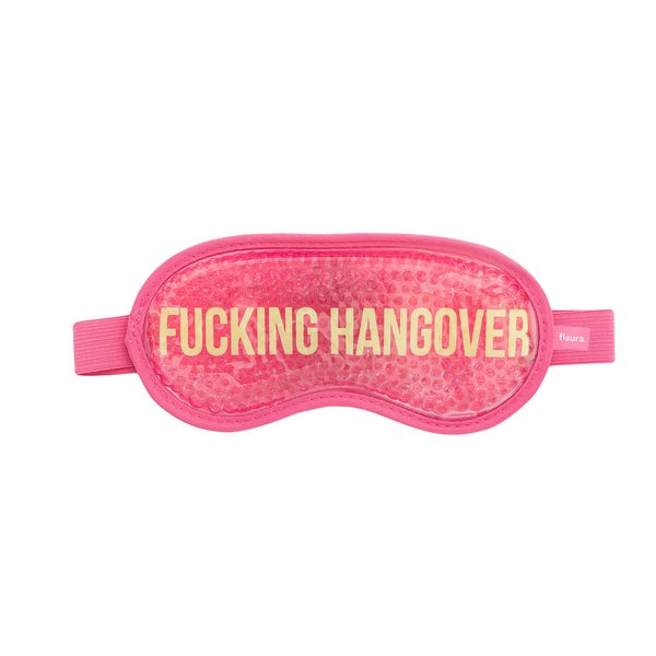 Fisura - Cooling gel eye mask F*cking hangover. Pink hangover eye mask. Gel mask for puffy Eyes and dark circles. Cold/Warm Therapy. includes a Storage Pouch. 7,28 x 3,54 inches