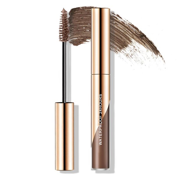 CAHIUYOA 2PCS Eyebrow Gel Waterproof Tinted Brow Gel Long-lasting Volumizing Eyebrow Mascara Tinted Brow Glue Create Natural Brows,Eye Brow Mascara Makeup Kit - 02 Light Brown
