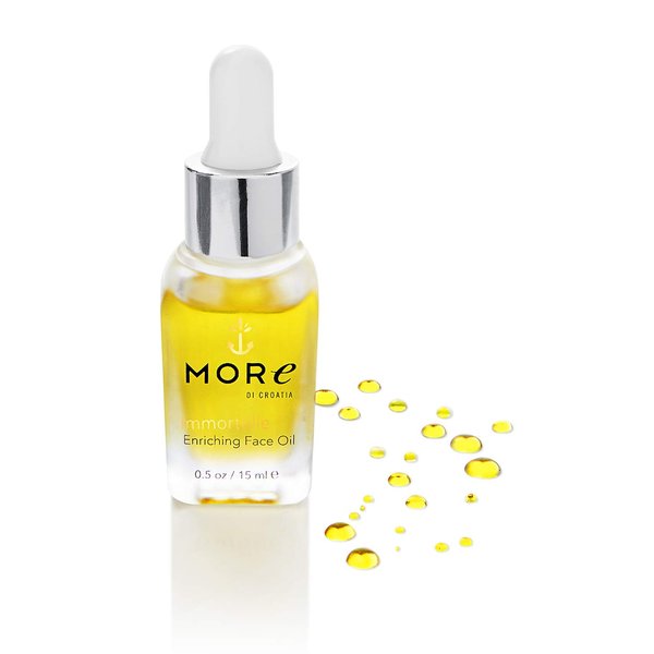 Enriching Face Oil with Immortelle, Best Pure Anti-Aging blend of 9 Essential Oils with Argan, Macadamia, Evening Primrose & Natural Retinol for Healthy, Luminous Skin. Dubrovnik Gold (.5 oz/15 ml)
