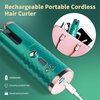 Automatic Curling Iron, Hair Curling Iron for Hair Styling, Cordless Auto Hair Curler, with 6 Temps and Timers, Auto Shut-Off, Fast Heating, Rechargeable Cordless Hair Curler 1 (green) (Green)