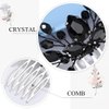 CLOACE Rhinestone Hair Comb Black Wedding Hair Piece Bride Crystal Side Combs Vintage Bridal Headpiece Bridesmaids Rhinestone Hair Accessories for Women and Girls