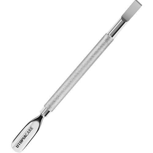 Utopia Care Cuticle Pusher Tool and Spoon Nail Cleaner - Professional Grade Stainless Steel Cuticle Remover and Cutter - Durable Manicure and Pedicure Tool - for Fingernails and Toenails (Silver)