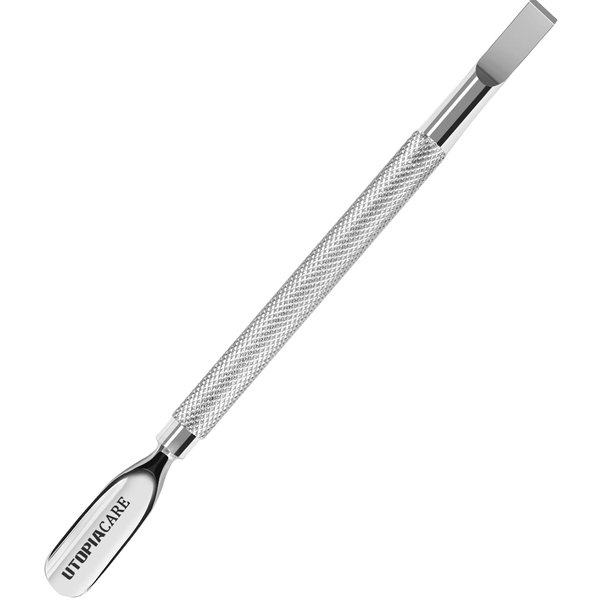 Utopia Care Cuticle Pusher Tool and Spoon Nail Cleaner - Professional Grade Stainless Steel Cuticle Remover and Cutter - Durable Manicure and Pedicure Tool - for Fingernails and Toenails (Silver)