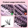 Koonafy Lash Extension Kit, 240 PCS Cluster Eyelash Extension Kit Individual Lashes Thin Band Eyelashes Cluster for DIY Lash Extension Beginners, Wispy Fluffy Lash Clusters with Tweezers (30D+40D)