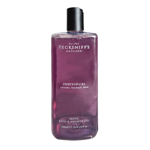 Pecksniff's Men's Individual Bath & Shower Gel Body Wash 500ml - Luxurious Lavender, Patchouli & Musk Scent - Nourishing & Hydrating Formula for All Skin Types