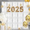25PCS White Square Foil Balloons Wall Backdrop, Reusable DIY Mylar Double Side Balloons Garland Tunnel Arch Kit for Anniversary Bachelorette Game Engagement Wedding Party Decor
