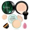 WYBLZPXZ Mushroom Head Air Cushion CC Cream BB Cream Cushion Foundation Set Moisturizing Full Coverage Foundation Concealer Lasting Foundation Makeup Even Skin Tone Makeup Base Primer（4 Pcs）