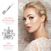 Lurrose Crystal Flower Hair Pins Elegant Rhinestone Floral Bobby Pins Bridal Hair Clip for Women (Silver)