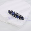 Kercisbeauty Blue Crystal Beads Vintage Hair Barrettes for Women Girls Thin Hair Jewelry Wedding Bridal Cute Hair Piece (Oval)