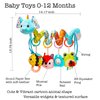 Stroller Toys, Car Seat Toys for Babies Infants 0-6 Months, Activity Spiral Plush Toys Hanging Toys Gift for Baby Boys and Girls 0 3 6 12 Months Newborn Sensory Toys with Rattles Squeaker Music -Blue