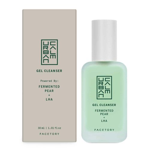 FACETORY Urban Calm Gel Cleanser Mini Travel Size 30ml - Korean Skincare Face Wash - Hydrating Face Wash with Fermented Pear & Capryloyl Salicylic Acid LHA - Gel Cleanser Face Wash for All Skin Types