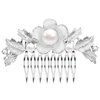Women's Flower Bride Handmade Wedding Hair Comb with Pearl Hair Accessories Art Deco Floral Bridal Side Combs Headpiece for Women, Brides Hair Accessories/Gift Box