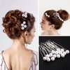 60 Pieces Bridal Wedding Hair Pins Pearl Hair Pins U Shape Rhinestone Hair Pins Bridal Rhinestones Hair Pins Hair Accessories for Bridal Women and Girls (Elegant Style)