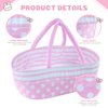 BABESIDE Reborn Baby Dolls Bassinet Foldable Baby Doll Crib Bed Soft Doll Carrier Doll Accessories with Handle for 17-22 inch Baby Dolls Girls (Pink)