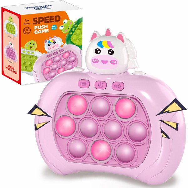 Lesipee Handheld Game for Kids, Fast Push Game Fidget Toys Quick Press Bubble Game Console, Puzzle Game Machine, Light up Game Sensory Kids Toys for Ages 3-12, Birthday Gift for Boys & Girls & Teens