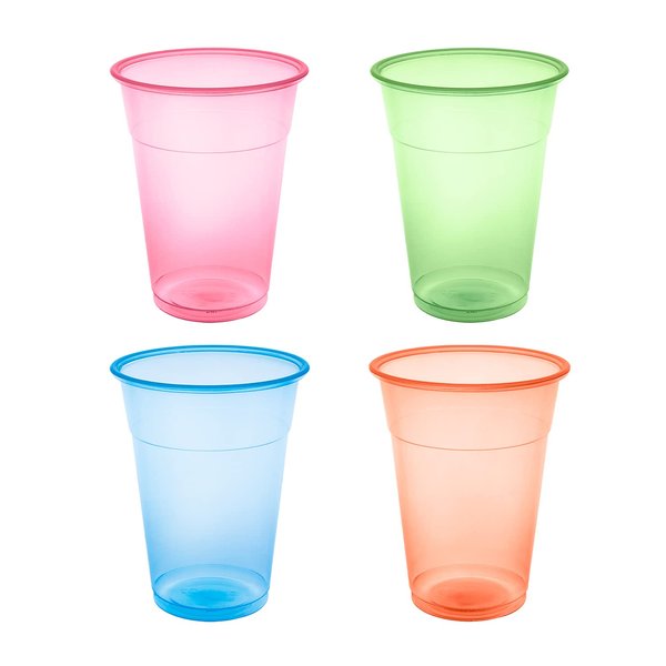 Party Essentials Soft Plastic 12-Ounce Party Cups/Tumblers, 40-Count, Assorted Neon