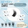 KevKev DIY Lash Extension Kit 3D Fluffy Eyelash Extension Kit 120 Pcs Lash Clusters Kit Individual Lashes Kit Mixed C/D Lash Bond and Seal Lash Glue Lash Remover (Daisy,10-16mix)