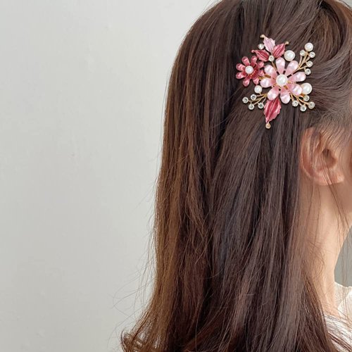 inSowni 4 Pack Luxury Glitter Sparkly Jeweled Gems Crystals Rhinestones Retro Vintage Butterfly Metal French Barrettes Alligator Snap Hair Clips Pins Headpieces Accessories for Women Girls (4PCS S4)