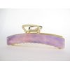 Long gold metal and lavender purple pink marbled acrylic hair claw clip