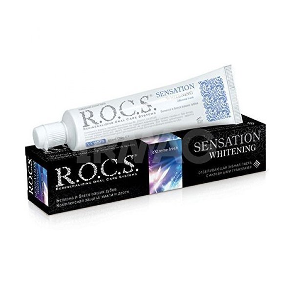 R.O.C.S Toothpaste "Sensation Whitening" 74ml. Fluoride Free.