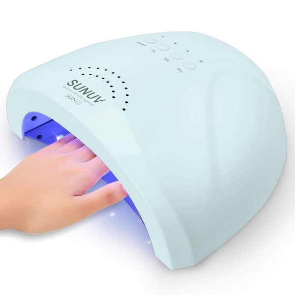 SUNUV 48W Nail Dryer, UV Light for Gel Nail Polish Professional UV LED Lamp with 3 Timer Settings Nail Art Tools Auto Sensor SUNone Blue
