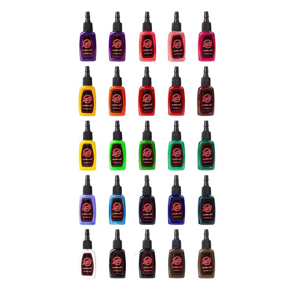 One Tattoo World Premium Tattoo Ink Set | 25 Colors | 15 ml Bottles, OTW-AN025