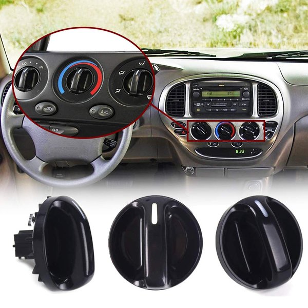 Set of 3 AC Heater Blower Fan Control Knob Replacement for 2000-2006 Toyota Tundra Air Conditioner Control Knob Replace 55905-0C010, 559050C010 A/C Knob