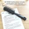 VESS Styling Ceramic Hair Brush 9-row Round Type, for Bow and Styling Made in Japan (VP-80 Gray)