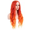 MAGQOO Orange Wig Orange Ombre Flame Fire Wig Long Curly Wavy Ombre Orange Wigs for Women Girls Middle Part Heat Resistant Hight Density Synthetic Wigs (Orange Ombre)