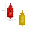 6PCS Hamburger Hot Dog Ketchup Bottles Mustard Bottles Foil Mylar Balloons Food Balloons for Birthday Barbecue Picnic Cookout Fast Food Snacks Themed Party Decorations