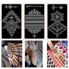 XMASIR Henna Tattoo Kit Stencils, 16 Sheets Temporary Reusable Tattoo Sets Indian Arabian Temporary Tattoo Templates Kit for Body Art Paint