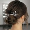 Generic Bridal Wedding Hair Pins for Women Rhinestone Preal Silver Vine Hairpiece Elegant Handmade Gift for Women Girls(2 pcs)