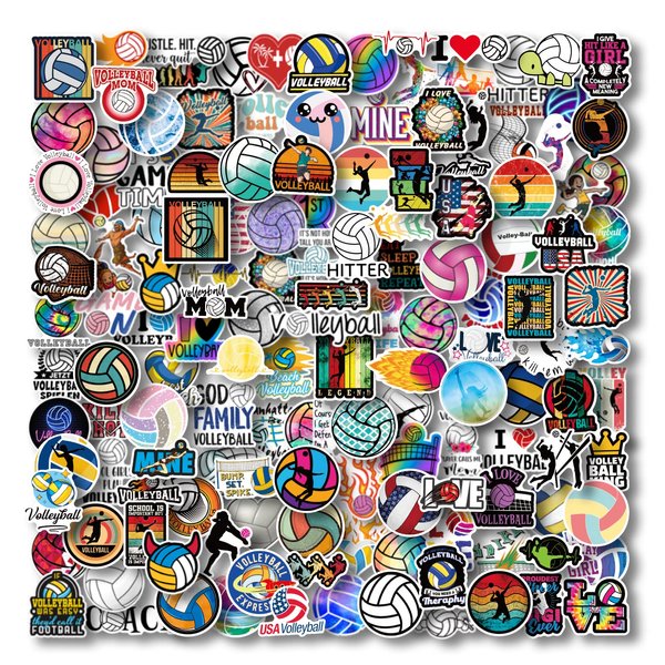 AOWDIAO 200 Pcs Volleyball Stickers for Water Bottle Volleyball Gifts for Teen Girls Volleyball Stuff