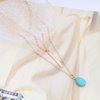 TseanYi Boho Teardrop Turquoise Neckalce Layered Turquoise Pendant Neckalce Gold Bar Pendant Necklace Vintage Layering Turquoise Water drop Necklace Jewelry for Women